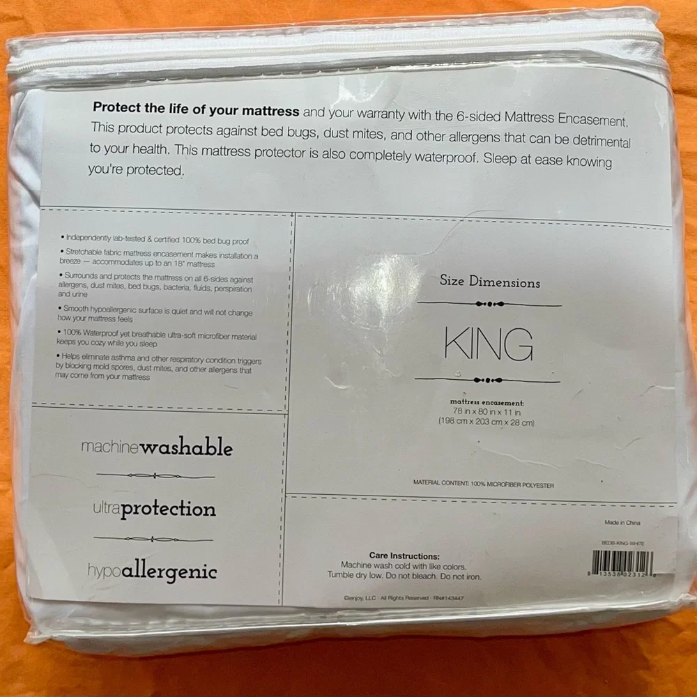 King size NEW Mattress Encasement - White